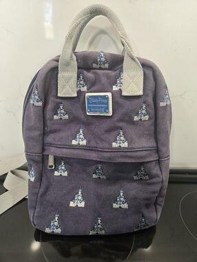 Loungefly Navy Canvas Castle Print Backpack